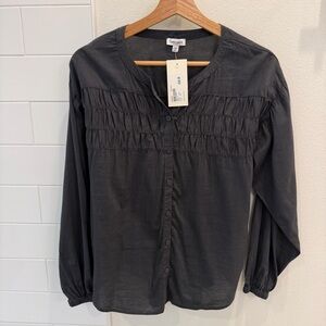 Splendid Caroline Dark Gray Button-Down Shirt long Sleeve NWT Evereve